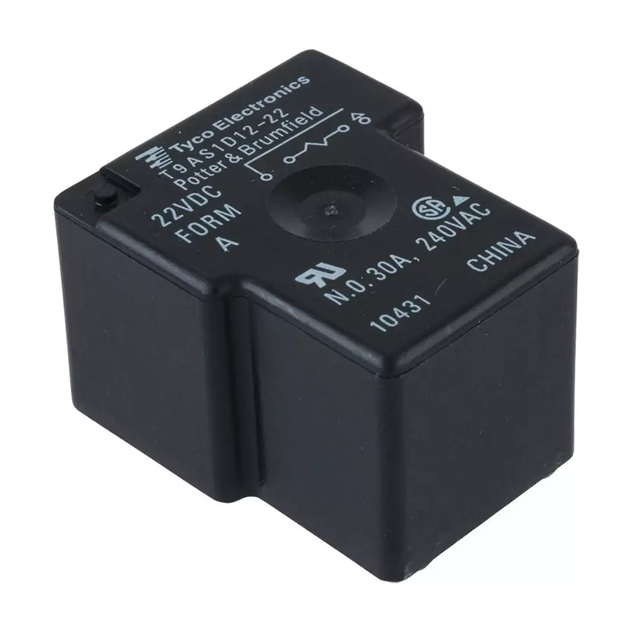 TE CONNECTIVITY RELAY, SPST-NO, 240VAC, 28VDC, 30A, T9AS1D12-22