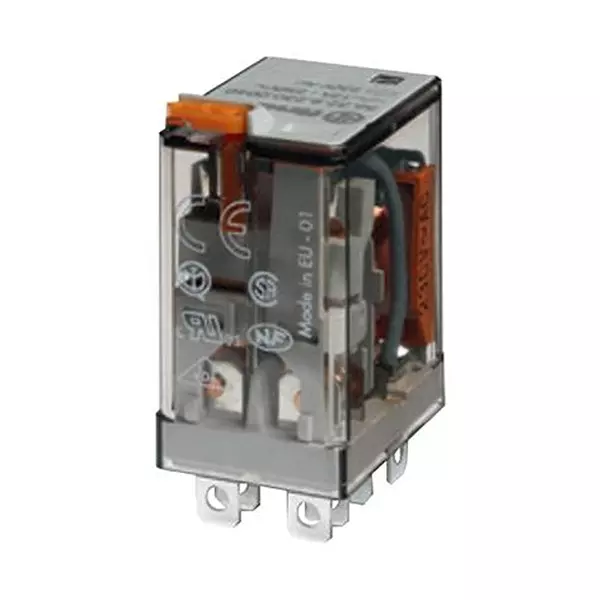 FINDER Power Relay, Dpdt, 12VDC, 12A, Socket, 563290120040