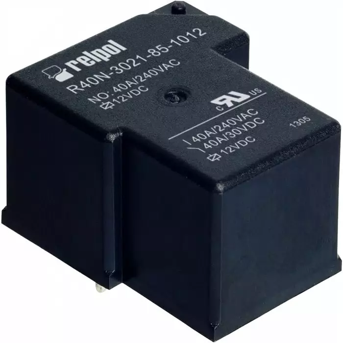 Relpol Power Relay PCB Mount PCB Pin 12 V DC 160 Ω, R40N-3011-85-1012