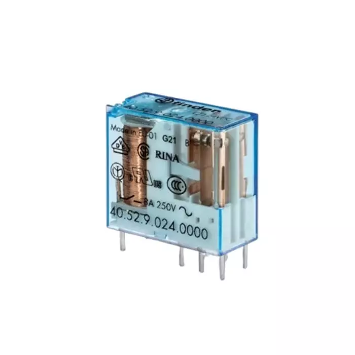 Finder PCB Mount Power Relay 24 V DC Coil 8 A Switching Current DPDT, 40.52.9.024.0000