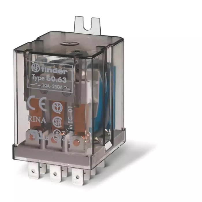 Finder Flange Mount Relay 24 V AC Coil 10 A Switching Current 3PDT 3PDT, 606380240000 (Pack of 10 Pcs)
