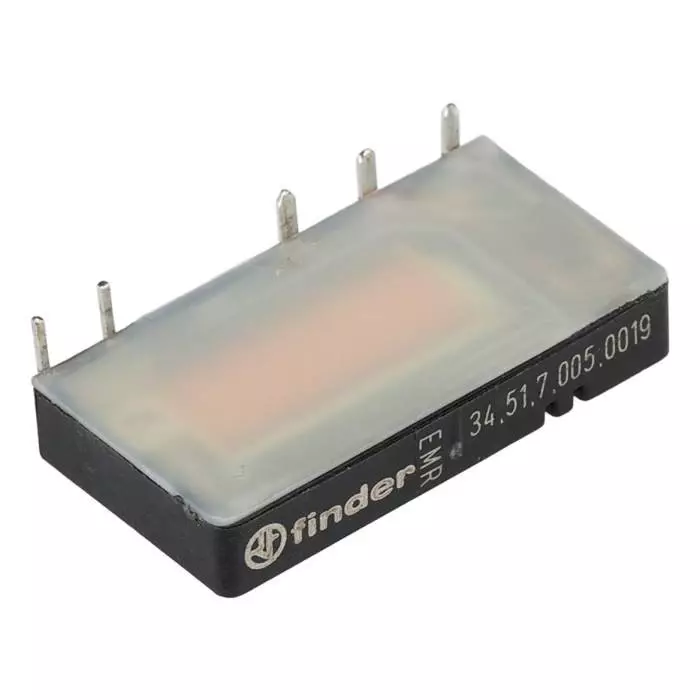 Finder PCB Mount Power Relay 5 V DC Coil 6 A Switching Current SPDT, 34.51.7.005.0019