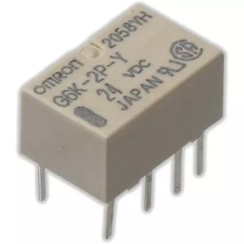 Omron Surface Mount Relay 1000 mohm or more (DC500 V insulation resistance meter), G6K-2P-Y DC24