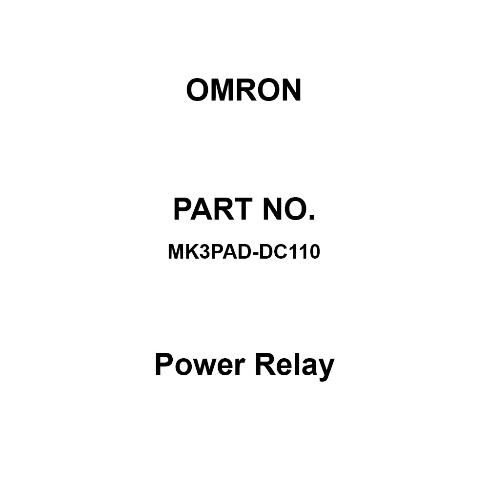 Omron Power Relay DC 110 V Coil Voltage, MK3PAD-DC110