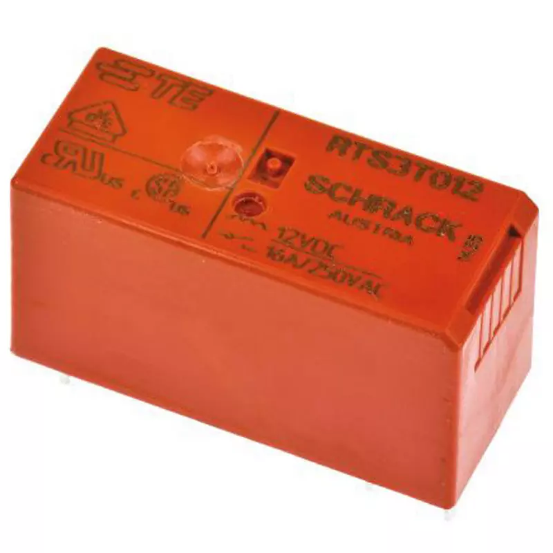 TE CONNECTIVITY Power Relay Board Mounting Type Of Sign SPST Contact Configuration Through Hole Terminal Type, RTS3T012 (Pack of 20)