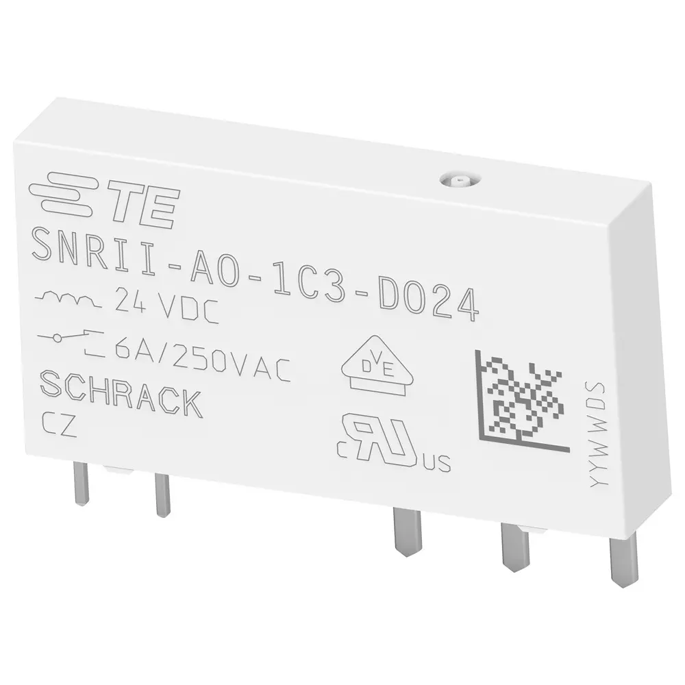 SCHRACK - TE CONNECTIVITY Power Relay 6 Amp Contact Current SPDT 24 V DC, 1558940-6