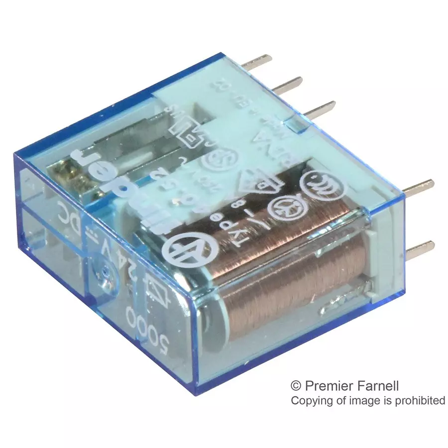 FINDER RELAY, DPDT, 24VDC, 8A, TH, 40.52.9.024.5000