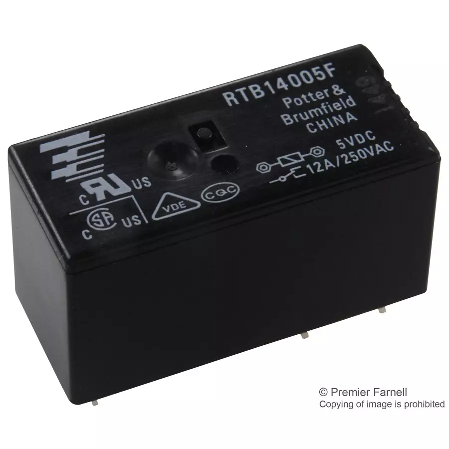 TE CONNECTIVITY RELAY, SPDT, 250VAC, 30VDC, 12A, RTB14005F