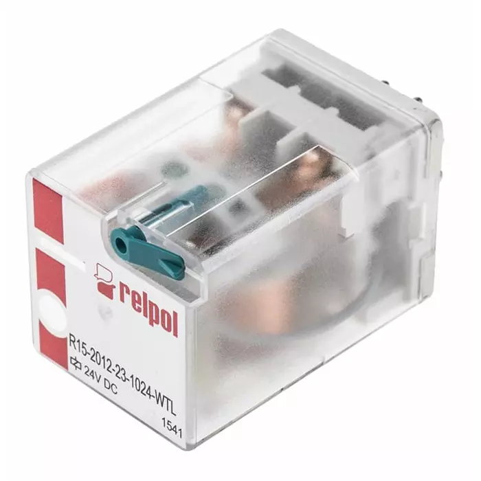 Relpol R15 Power Relay Plug In DPDT Plug In 24 V DC 430 Ω, R15-2012-23-1024-WTL