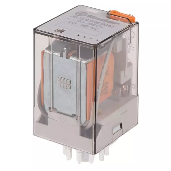 Finder Plug In Power Relay 48 V AC Coil 10 A Switching Current 3PDT, 60.13.8.048.0040