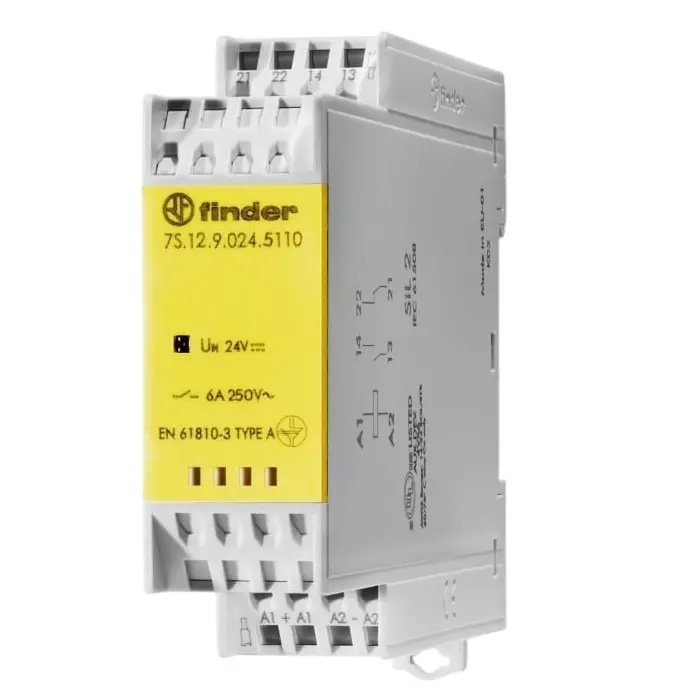 Finder DIN Rail Non-Latching Relay 12 V DC Coil 6 A Switching Current SPDT, 7S1290125110 (Pack of 5 Pcs)