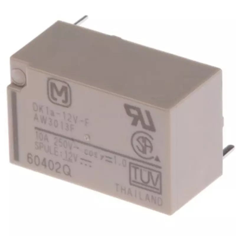 Panasonic Power Relay 12/DC V, DK1A-12V-F (Pack of )