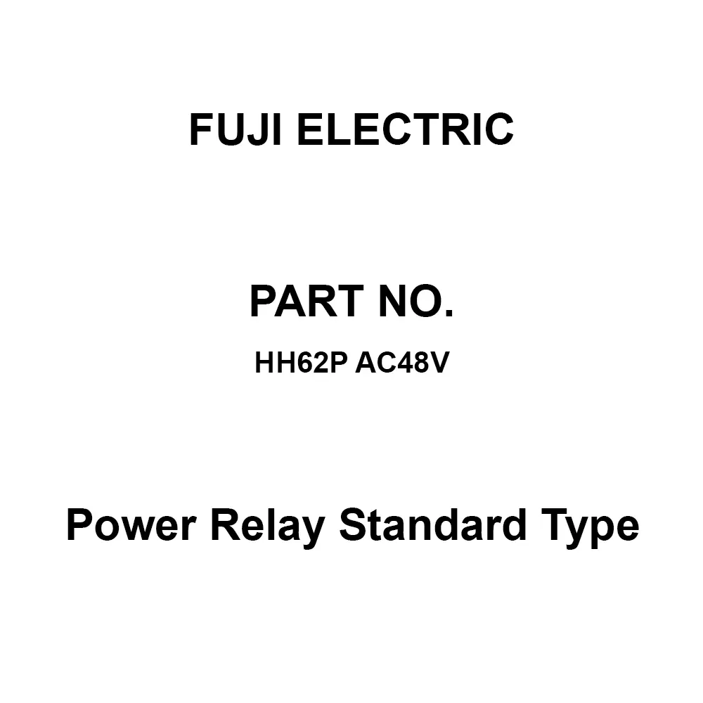 Fuji Electric Power Relay Standard Type 250 V Rated Insulation Voltage, HH62P AC48V