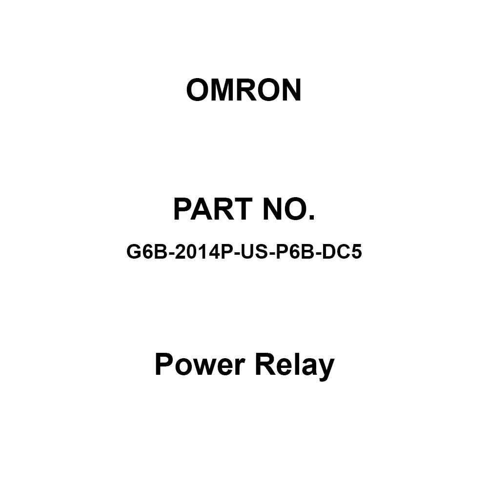 Omron Power Relay 2B Contact Configuration, G6B-2014P-US-P6B-DC5