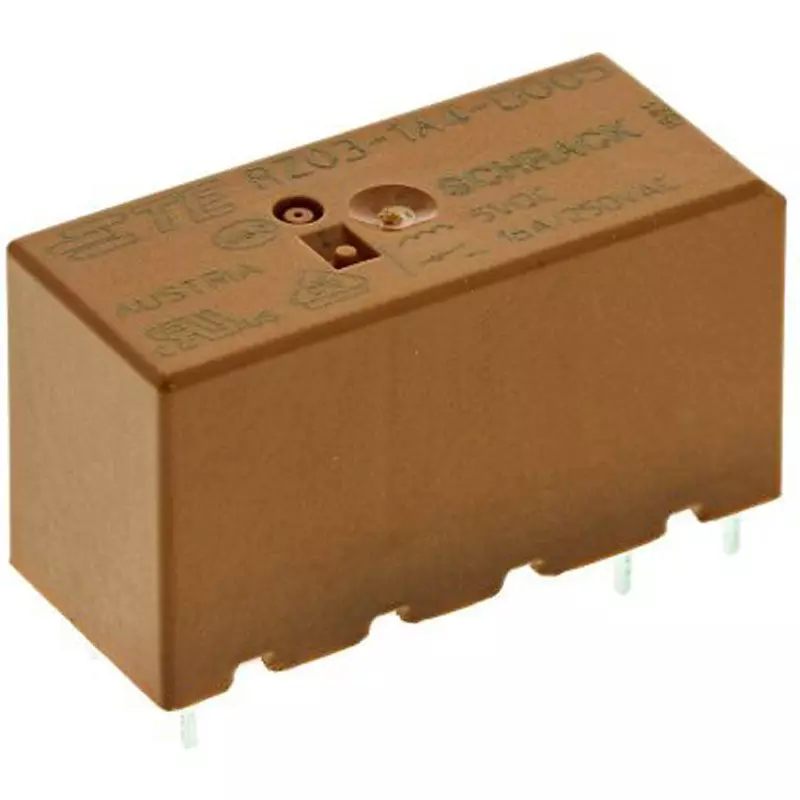TE CONNECTIVITY Power Relay Board Mounting Type Of Sign SPST Contact Configuration Board Pin Terminal Type, RZ03-1A4-D005 (Pack of 20)