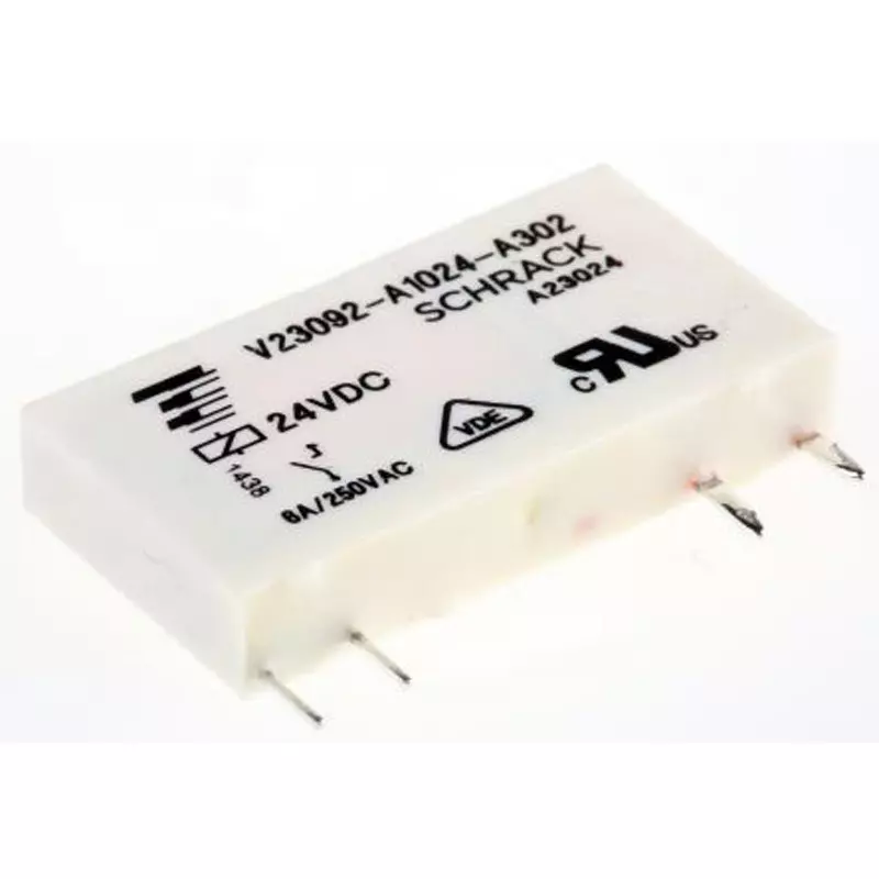 TE CONNECTIVITY Power Relay Board Mounting Type Of Sign SPST Contact Configuration, V23092-A1024-A302 (Pack of 20)