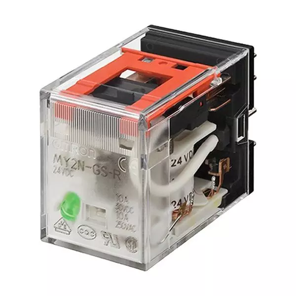 OMRON INDUSTRIAL AUTOMATION Power Relay 10 Amp Contact Current DPDT 240 V AC, MY2-GS-R AC220/240