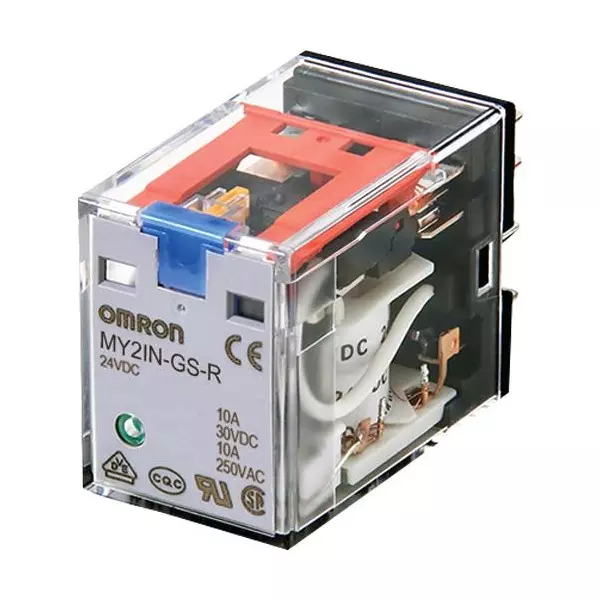 OMRON INDUSTRIAL AUTOMATION Power Relay 10 Amp Contact Current DPDT 240 V AC, MY2IN-GS-R AC220/240