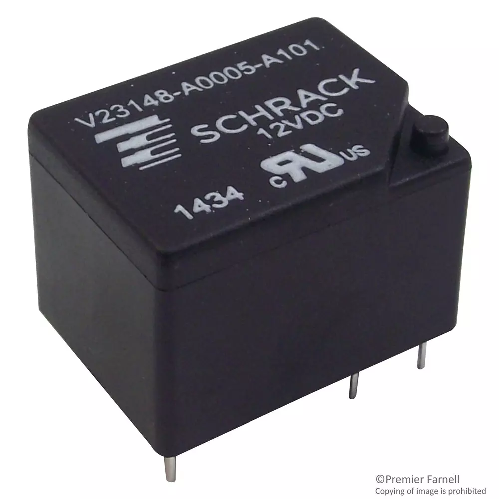 SCHRACK - TE CONNECTIVITY Power Relay 7 Amp Contact Current SPDT 24 V DC, 1-1393203-1