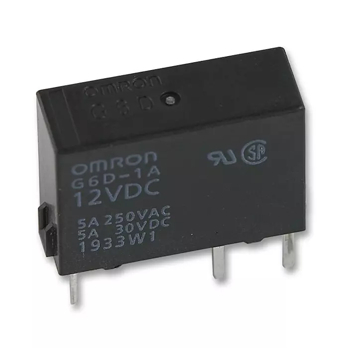 OMRON ELECTRONIC COMPONENTS RELAY, SPST-NO, 250VAC, 30VDC, 5A, G6D-1A-ASI  DC12