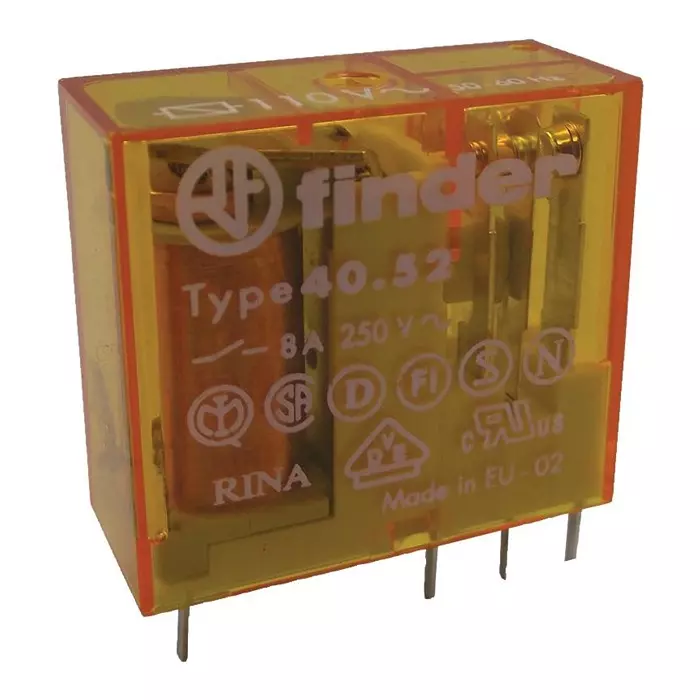 FINDER RELAY, DPDT, 110VAC, 8A, 40.52.8.110.0000