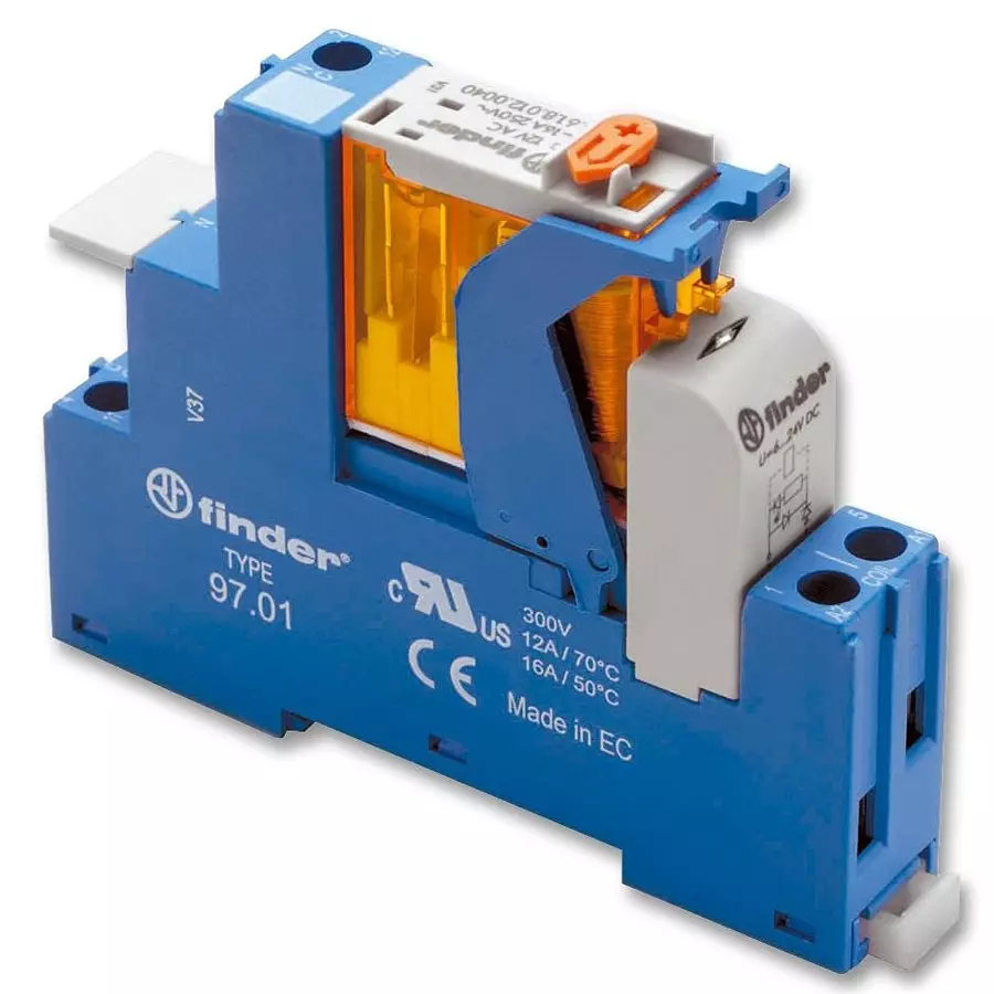 FINDER RELAY, DPDT, 250VAC, 15A, 4C.02.9.024.0050SPA