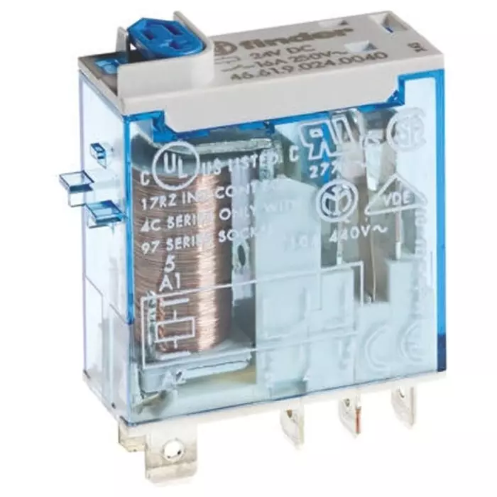 Finder Plug In Power Relay 12 V AC Coil 25 A Switching Current SPDT, 46.61.8.012.0040