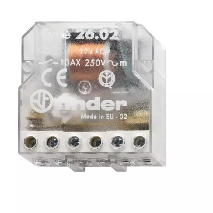 Finder Panel Mount Modular Step Relay 24 V AC Coil 10 A Switching Current DPST, 26.04.8.024.0000