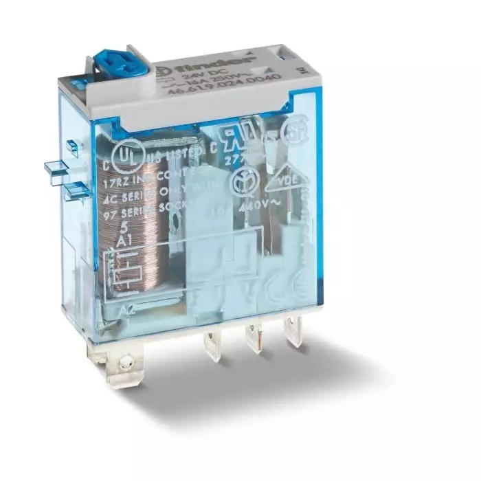 Finder Plug-In Mount Non-Latching Relay 48 V AC Coil 16 A Switching Current SPDT, 466180480040 (Pack of 10 Pcs)