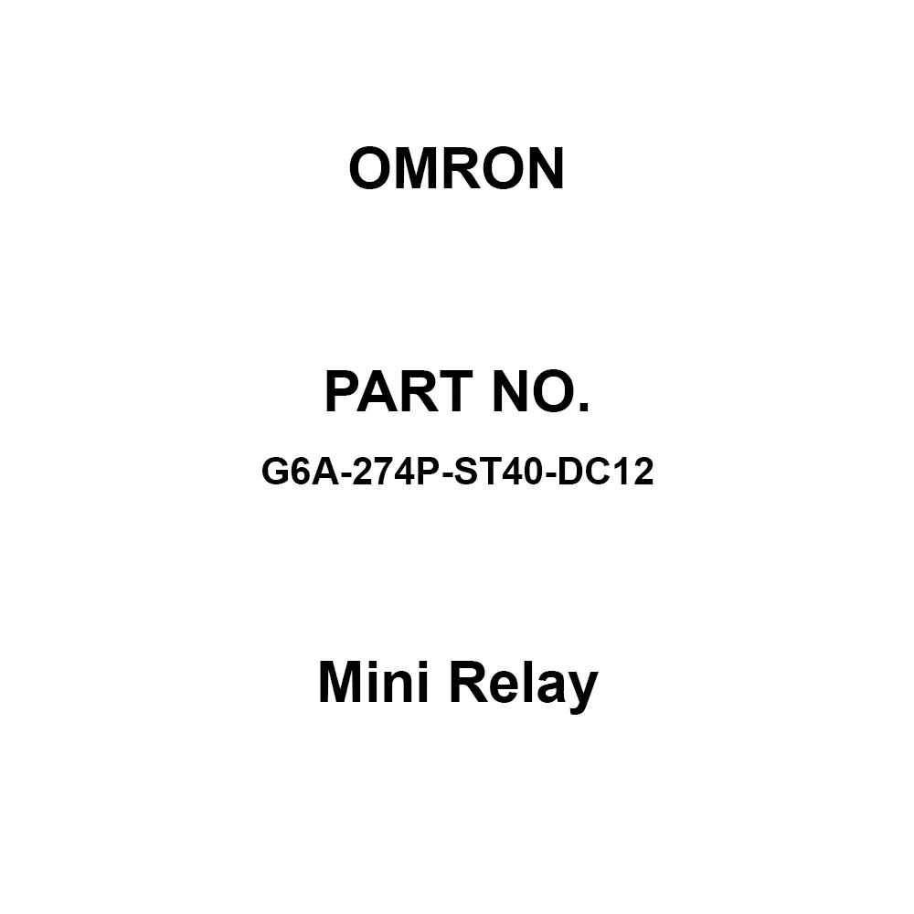 Omron Mini Relay 2C Contact Configuration, G6A-274P-ST40-DC12