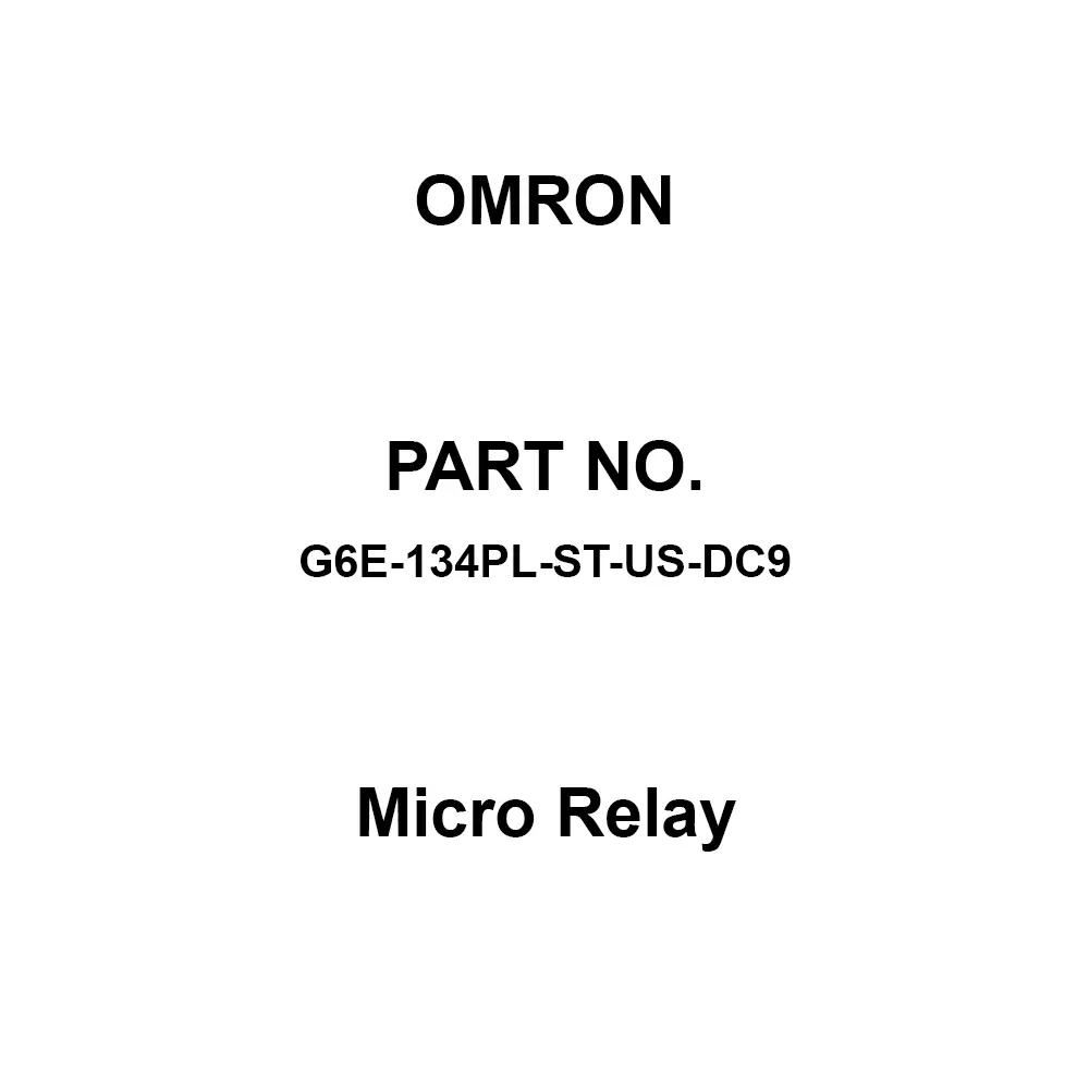 Omron Micro Relay DC 9 V Rated Voltage, G6E-134PL-ST-US-DC9