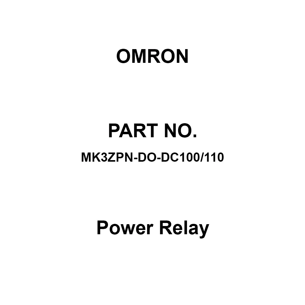 Omron Power Relay DC 100/110 V Coil Voltage, MK3ZPN-DO-DC100/110