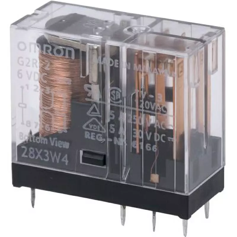Omron Power Relay 2C Configuration 6 V DC Printed Circuit Board Terminal, G2R-2 6DC