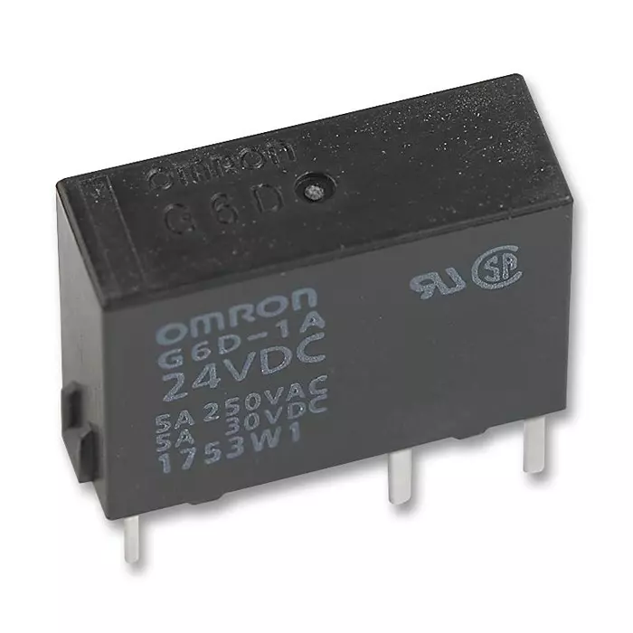 OMRON ELECTRONIC COMPONENTS RELAY, SPST-NO, 250VAC, 30VDC, 5A, G6D-1A-ASI  DC24