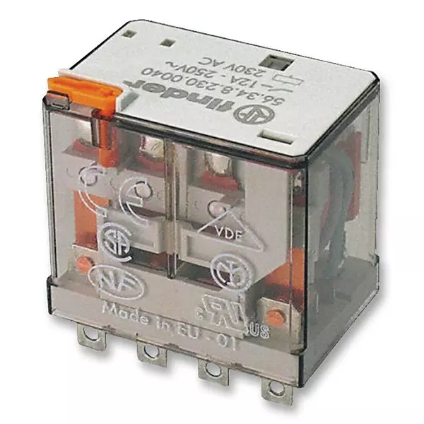 FINDER Relay, 4Pdt, 250VAC, 12A, 56.34.8.230.0000