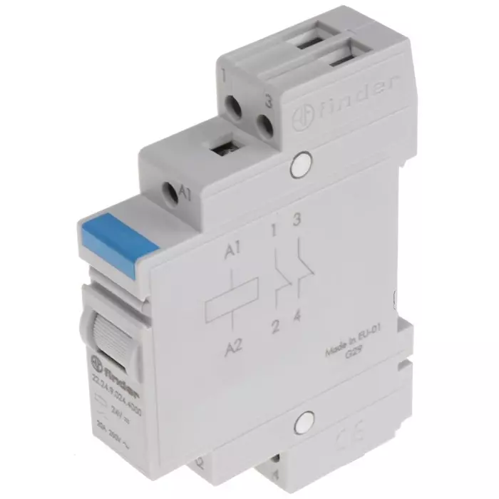 Finder DIN Rail Power Relay 24 V DC Coil 20 A Switching Current 2NC, 22.24.9.024.4000