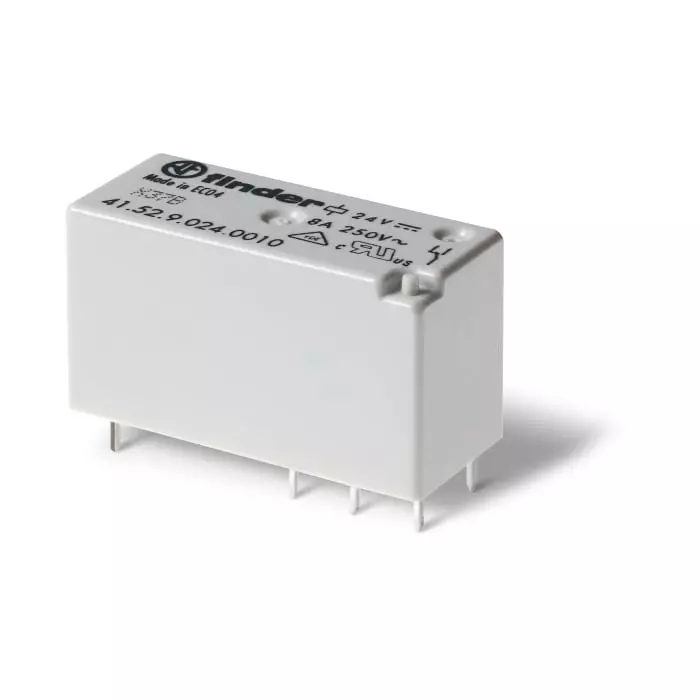 Finder PCB Mount Relay 110 V DC Coil 8 A Switching Current, 415291100011 (Pack of 20 Pcs)