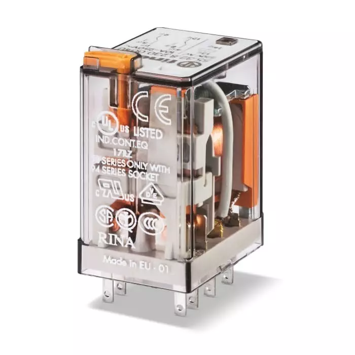 Finder Plug In Relay 125 V DC Coil 10 A Switching Current, 553291250040 (Pack of 10 Pcs)