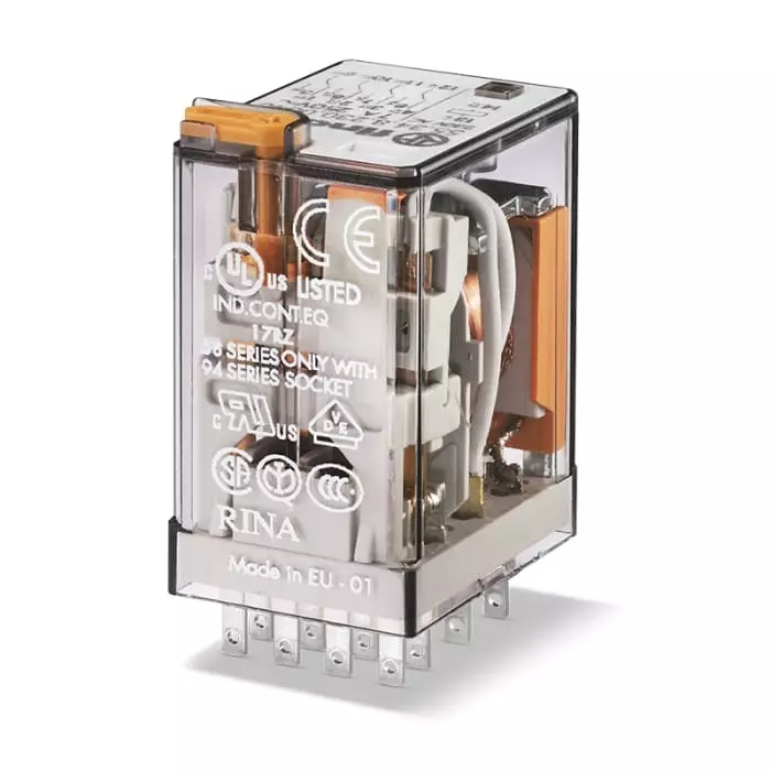 Finder Plug In Relay 80 V DC Coil 7 A Switching Current, 553490800040 (Pack of 10 Pcs)