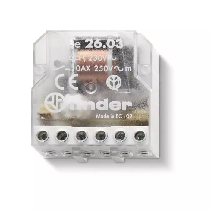 Finder Panel Mount Modular Step Relay 48 V AC Coil 10 A Switching Current SPST SPST, 260380480000 (Pack of 10 Pcs)