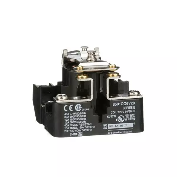 SQUARE D Power Relay Panel Mount 1 Form A (SPST-NO) 40 Amp, 8501CO6V08