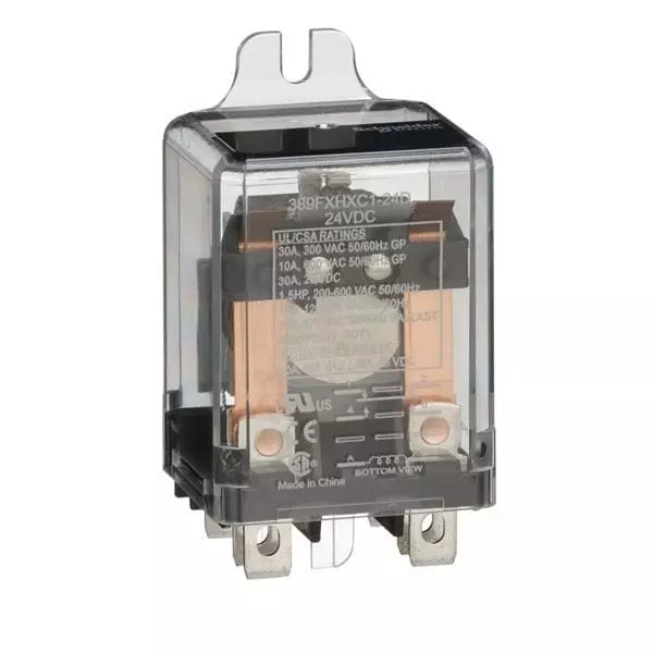 Schneider Electric Power Relay Flange Mount 1 Form Z (SPDT) 30 Amp 600 V AC, 389FXHXC1-24D