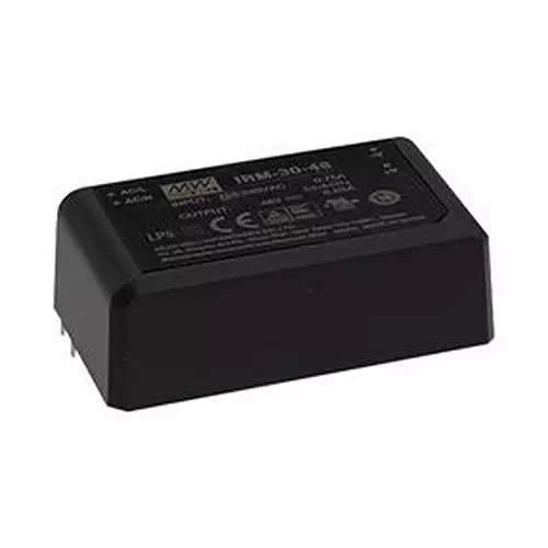 MEAN WELL POWER SUPPLY, AC-DC, 48V, 0.63A, IRM-30-48