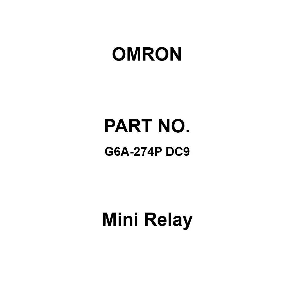 Omron Mini Relay 2C Contact Configuration, G6A-274P DC9