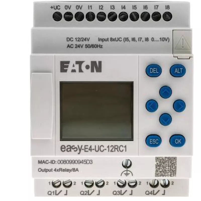EATON Logic Module Relay 12/24 dc V Power Supply Voltage 4 No. of Output Relay Output Type, EASY-E4-UC-12RC1