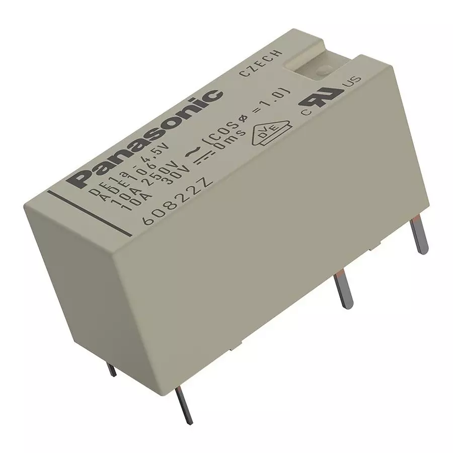 Panasonic RELAY, SPST-NO, 250VAC, 30VDC, 10A, DE1A-L2-3V