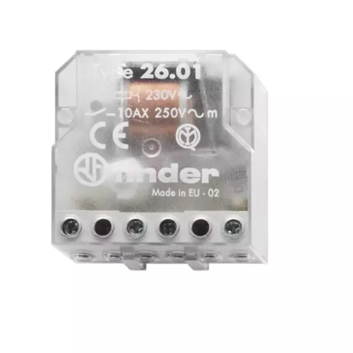 Finder Panel Mount Latching Power Relay 12 V AC Coil 10 A Switching Current SPST-NO, 26.01.8.012.0000