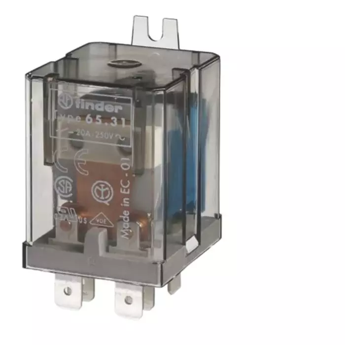 Finder Flange Mount Power Relay 12 V Coil 40 A Switching Current SPST, 65.31.9.012.4000
