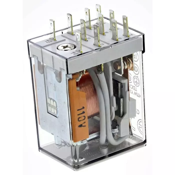 Finder Plug In Power Relay 110 V AC Coil 10 A Switching Current 3PDT, 55.33.8.110.0010