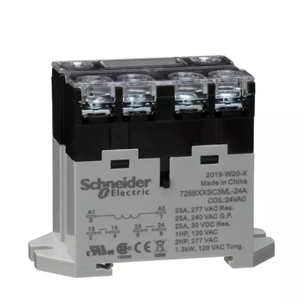 Buy Schneider Electric Power Relay Panel Mount 2 Form A (DPST-NO) 25 ...